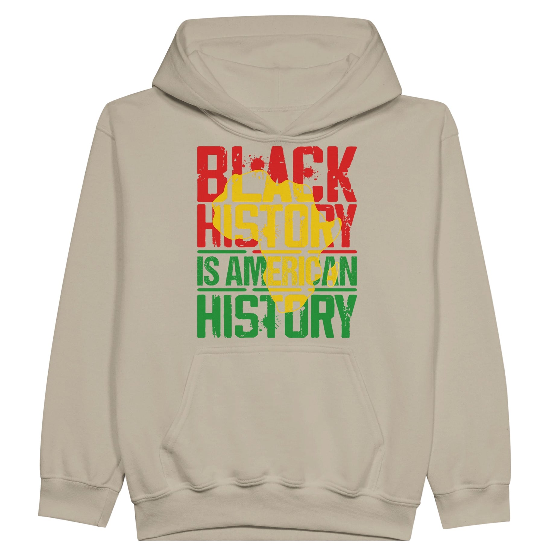 Black History is American History Africa Map Hoodie For Kids - Prideful Roots