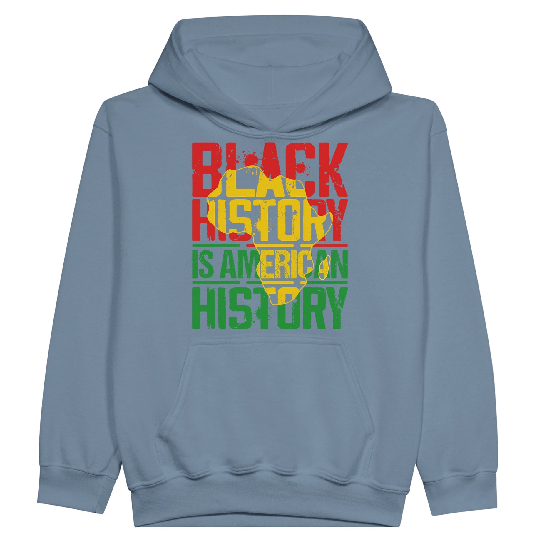 Black History is American History Africa Map Hoodie For Kids - Prideful Roots