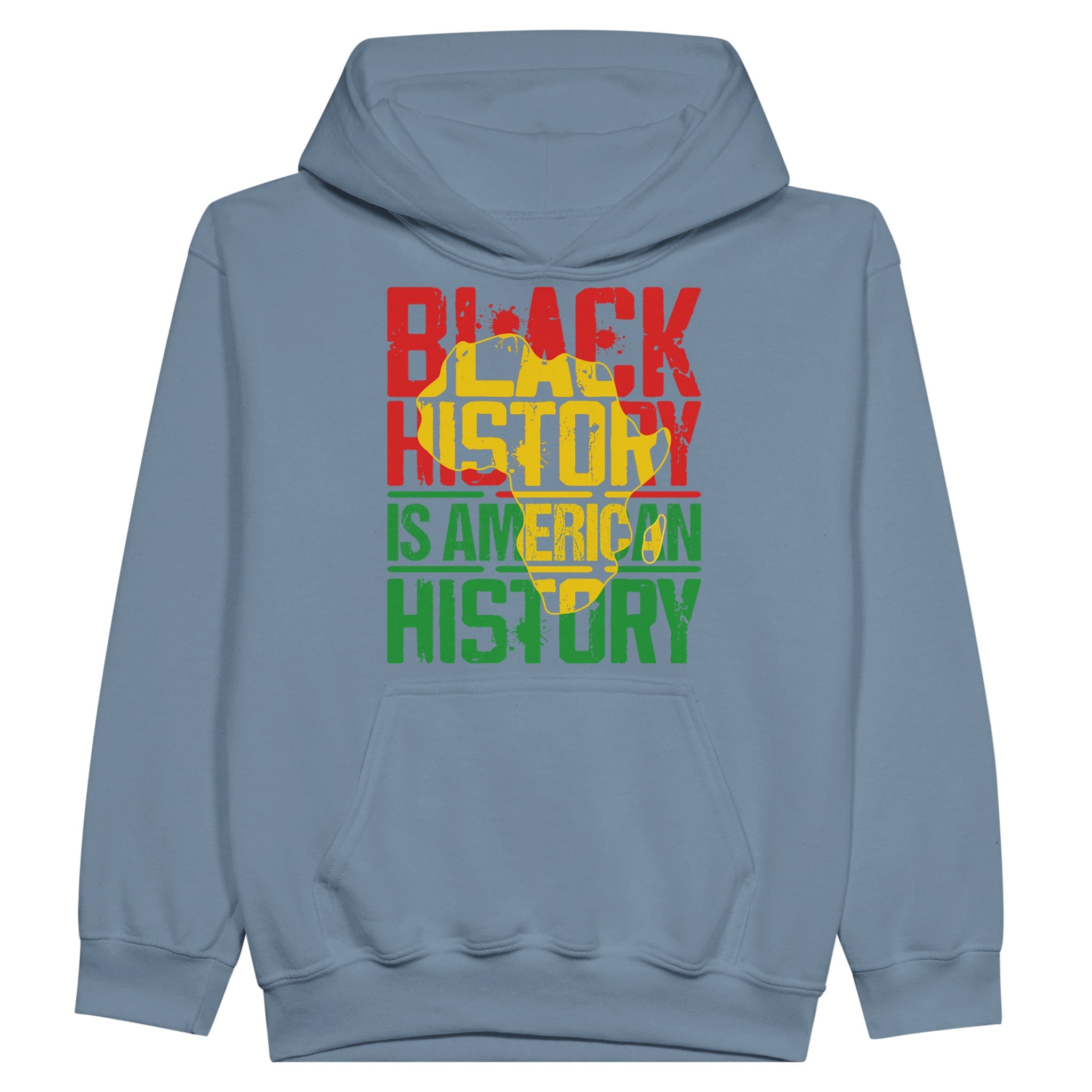 Black History is American History Africa Map Hoodie For Kids - Prideful Roots