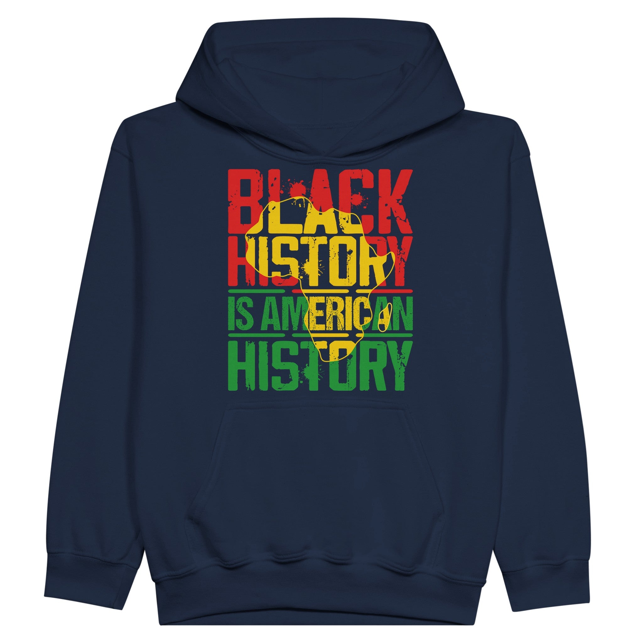 Black History is American History Africa Map Hoodie For Kids - Prideful Roots