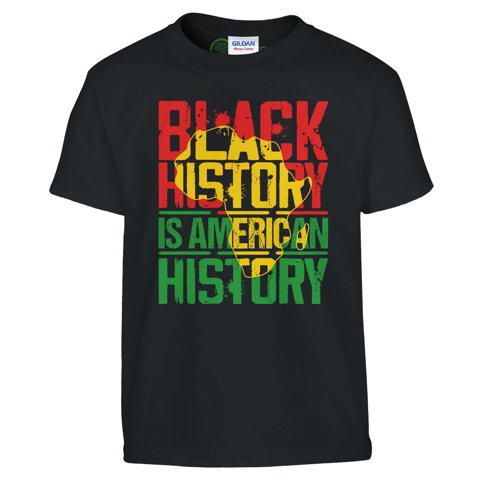 Black History is American History Africa Map T-shirt For Kids - Prideful Roots