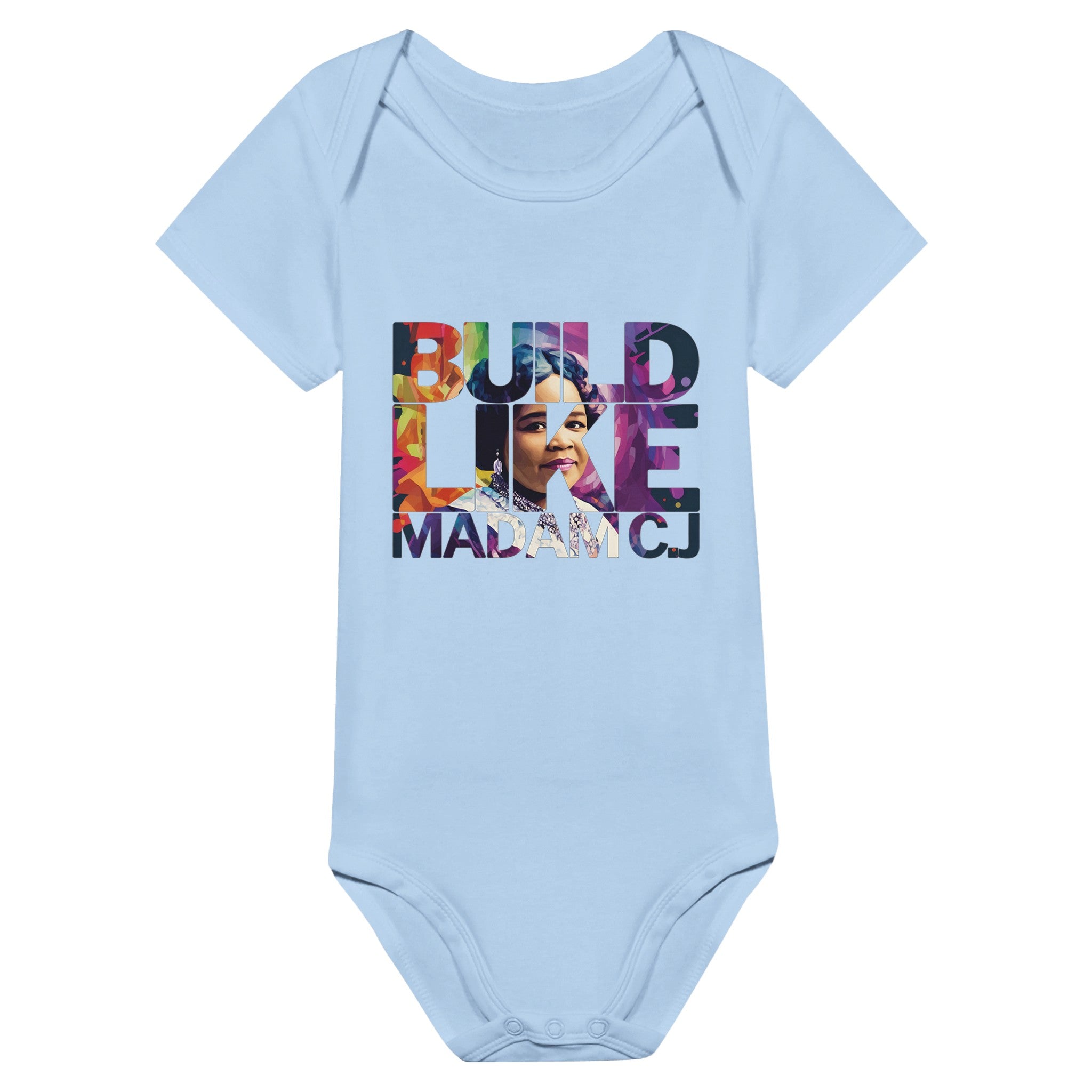 Build Like Madam C.J. | Black History Icon Baby Short Sleeve Bodysuit - Prideful Roots