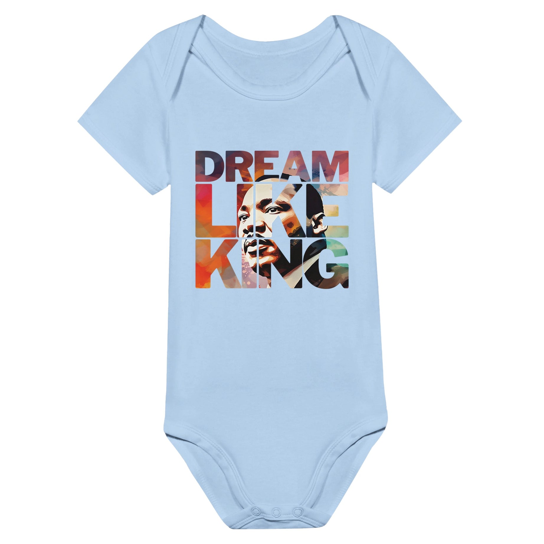 Dream Like King | Black History Icon Baby Short Sleeve Bodysuit - Prideful Roots