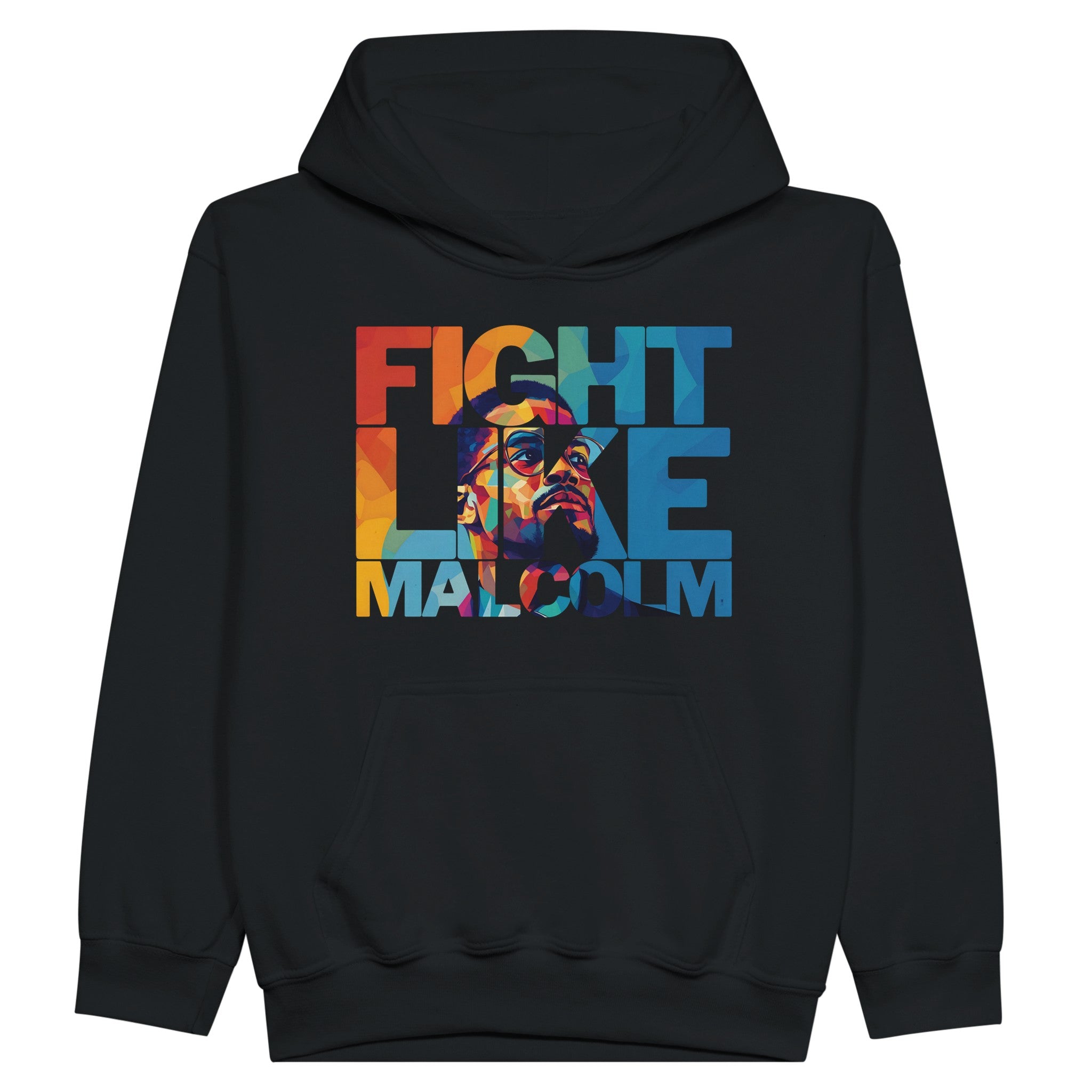 Fight Like Malcolm | Black History Icon Hoodie For Kids - Prideful Roots