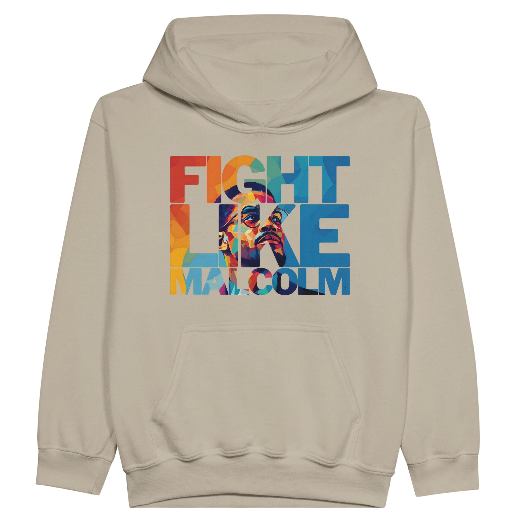 Fight Like Malcolm | Black History Icon Hoodie For Kids - Prideful Roots