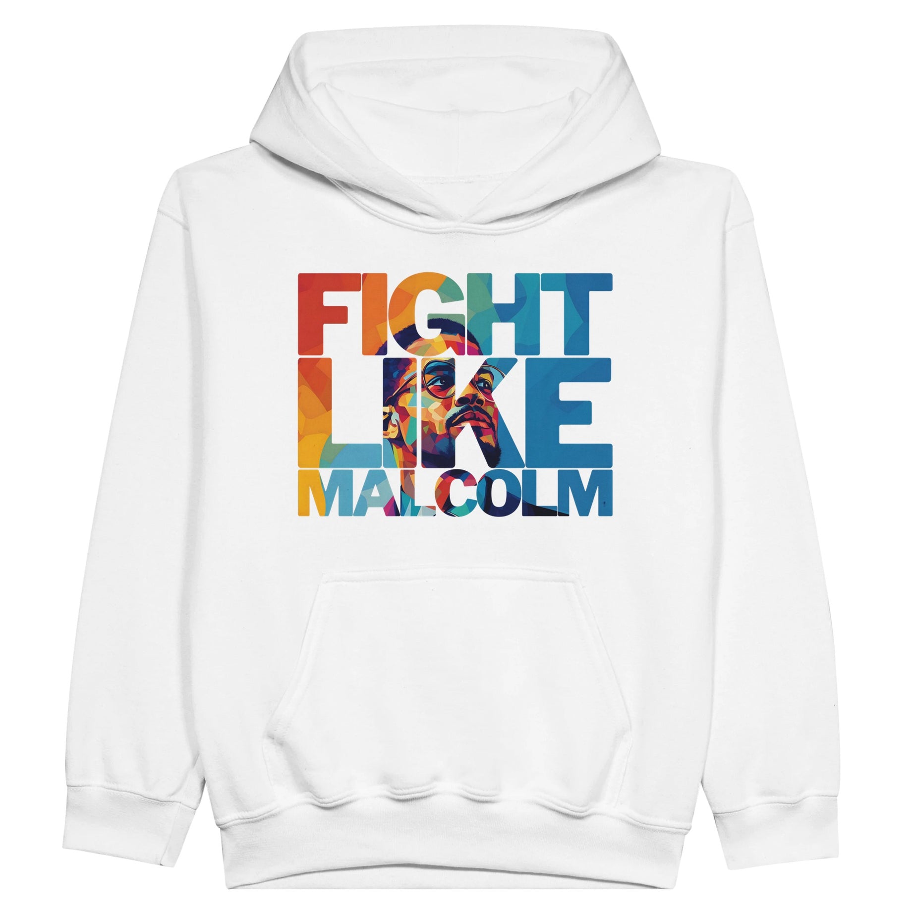 Fight Like Malcolm | Black History Icon Hoodie For Kids - Prideful Roots