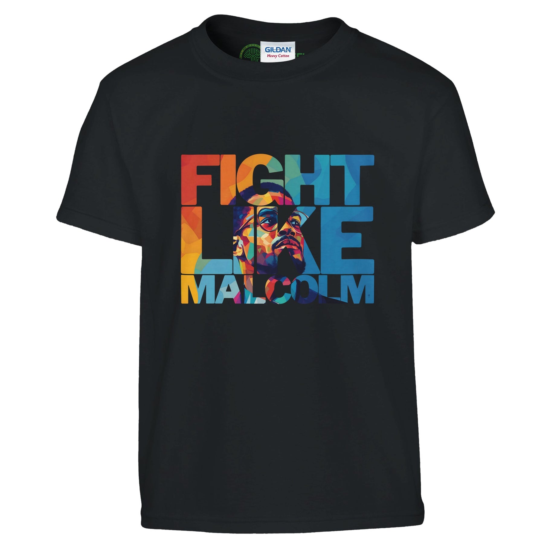 Fight Like Malcolm | Black History Icon T-shirt For Kids - Prideful Roots