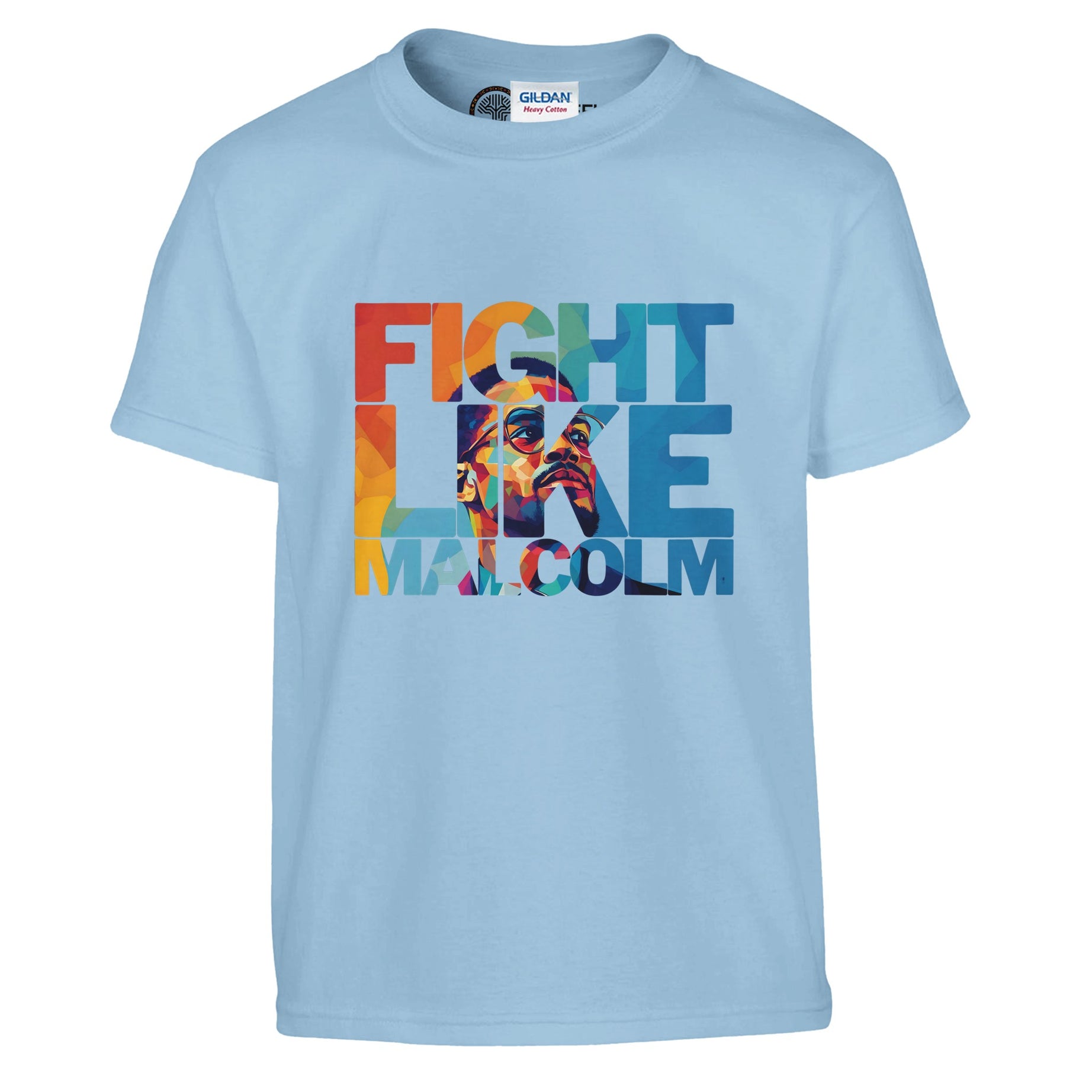 Fight Like Malcolm | Black History Icon T-shirt For Kids - Prideful Roots