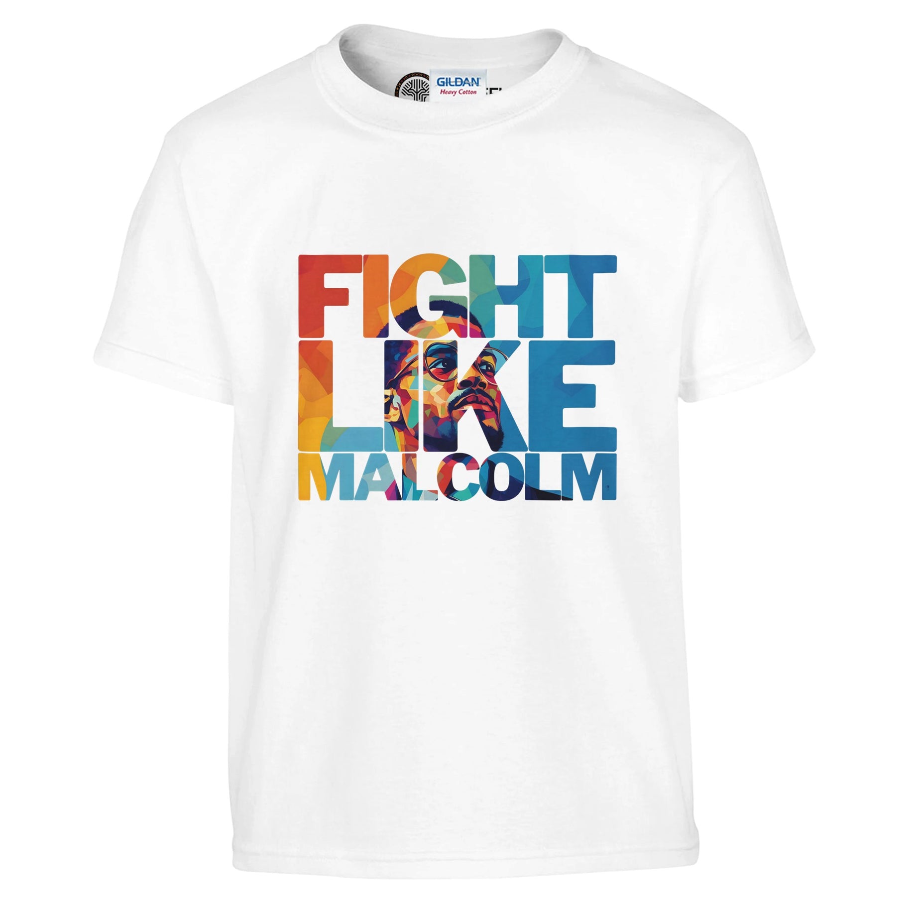 Fight Like Malcolm | Black History Icon T-shirt For Kids - Prideful Roots