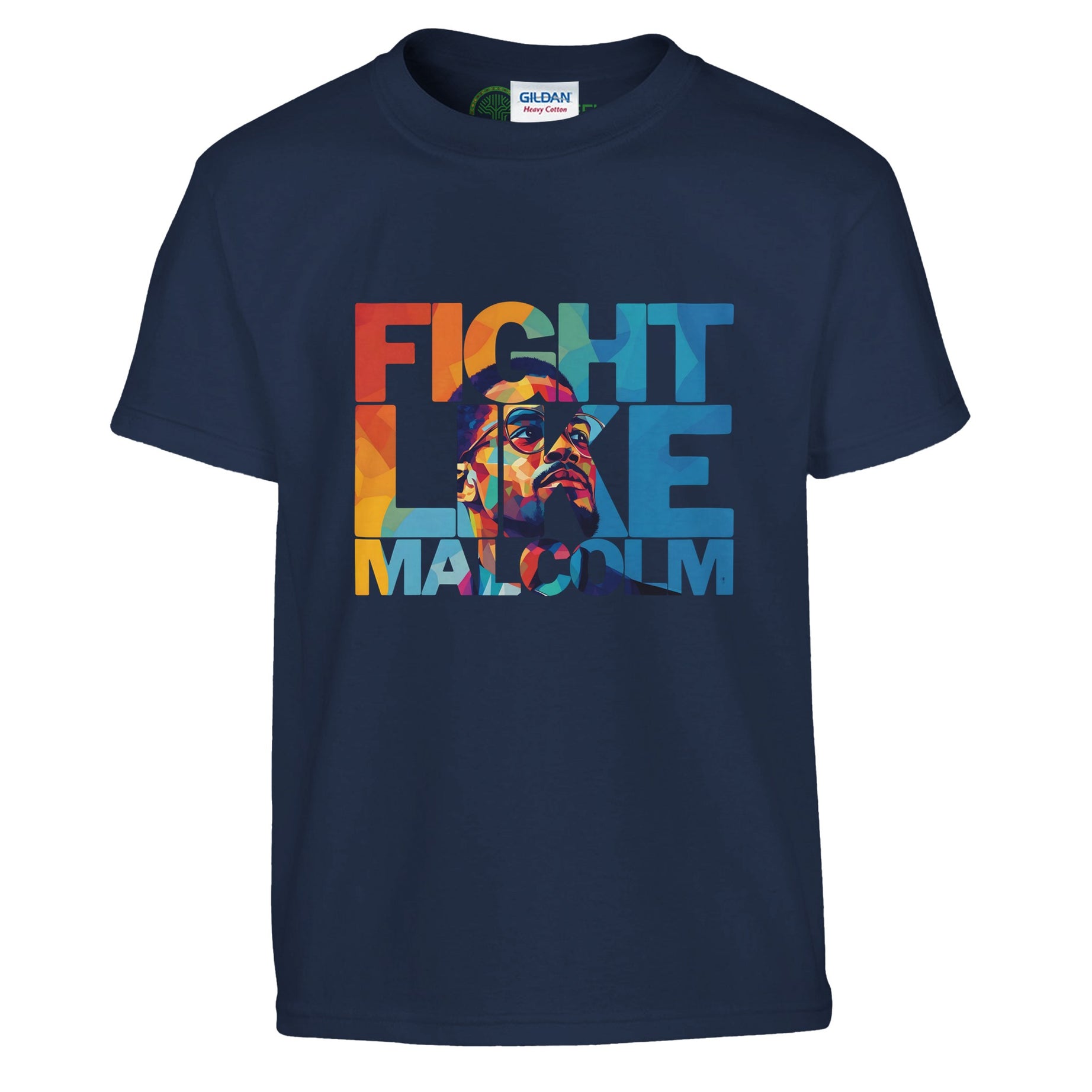Fight Like Malcolm | Black History Icon T-shirt For Kids - Prideful Roots
