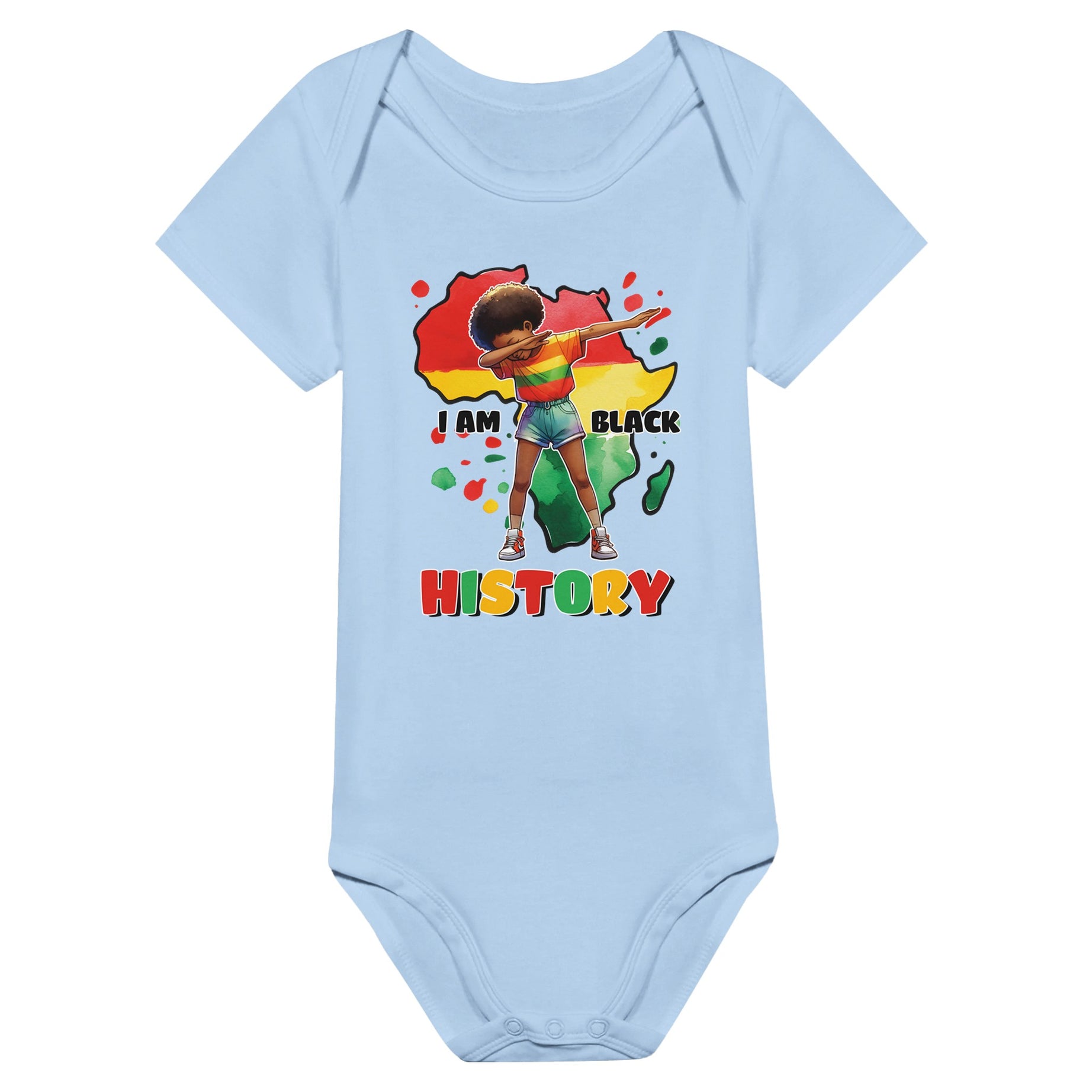 I Am Black History Afro Girl Baby Short Sleeve Bodysuit - Prideful Roots