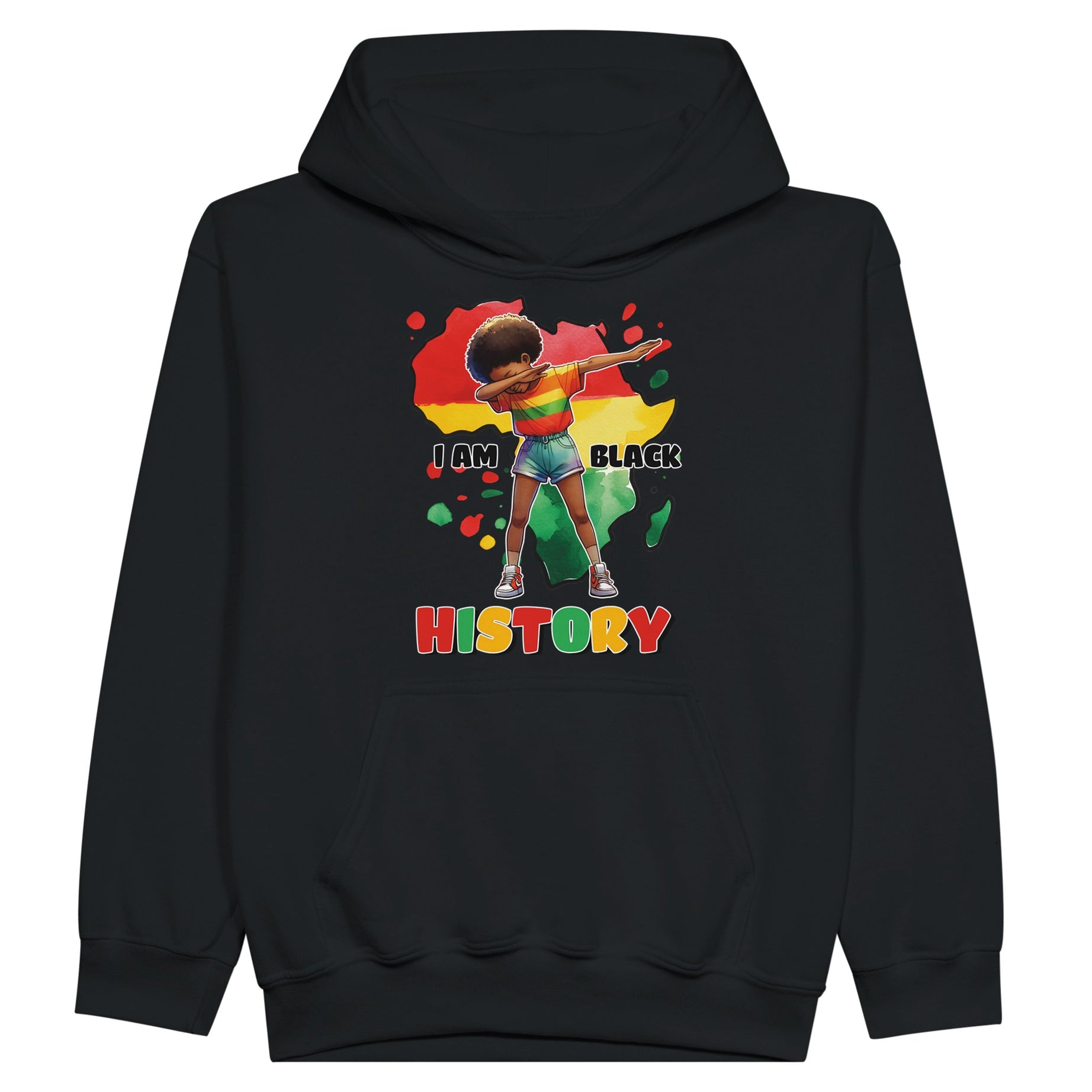 I Am Black History Afro Girl Hoodie For Kids - Prideful Roots