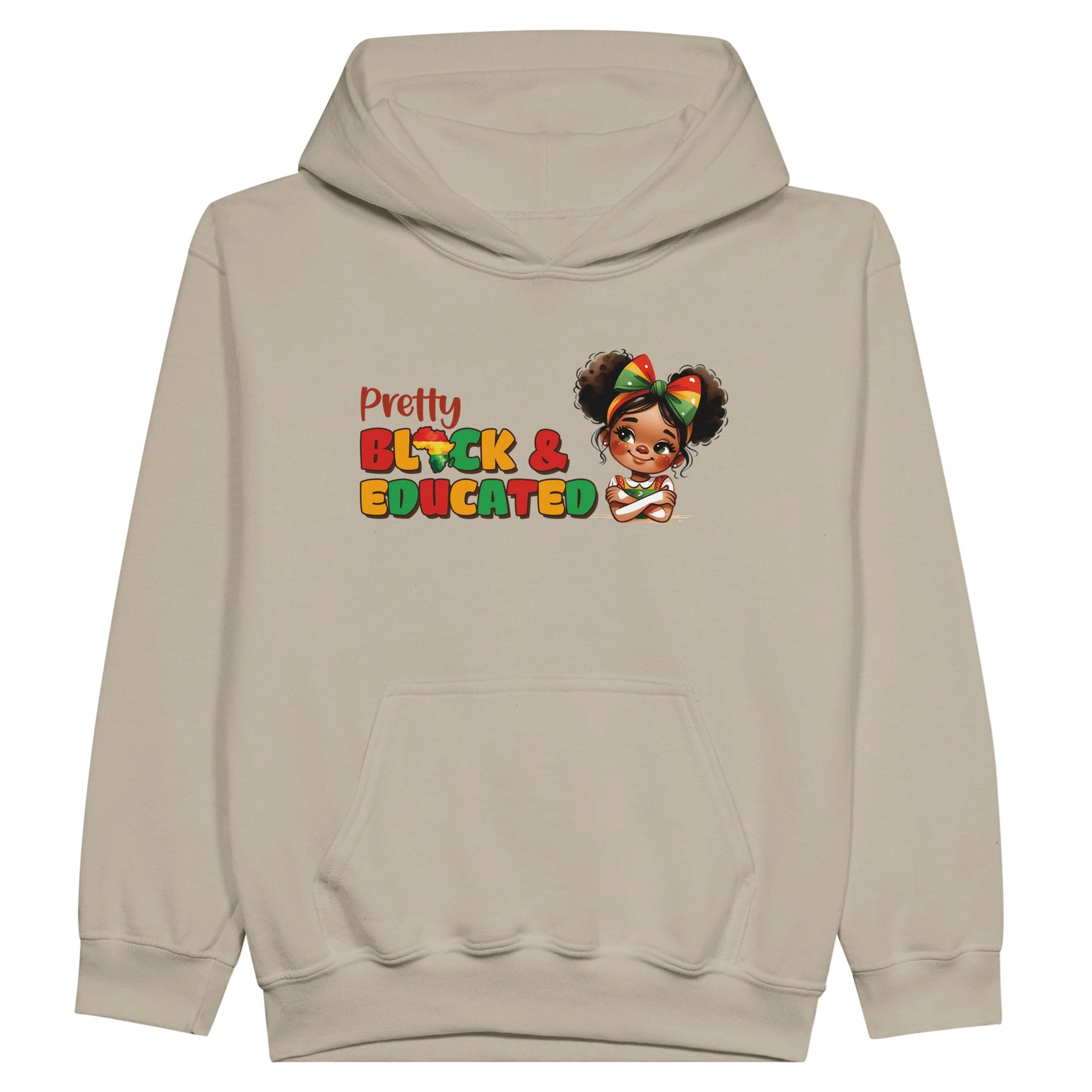 Pretty Black And Educated Hoodie For Kids - Prideful Roots