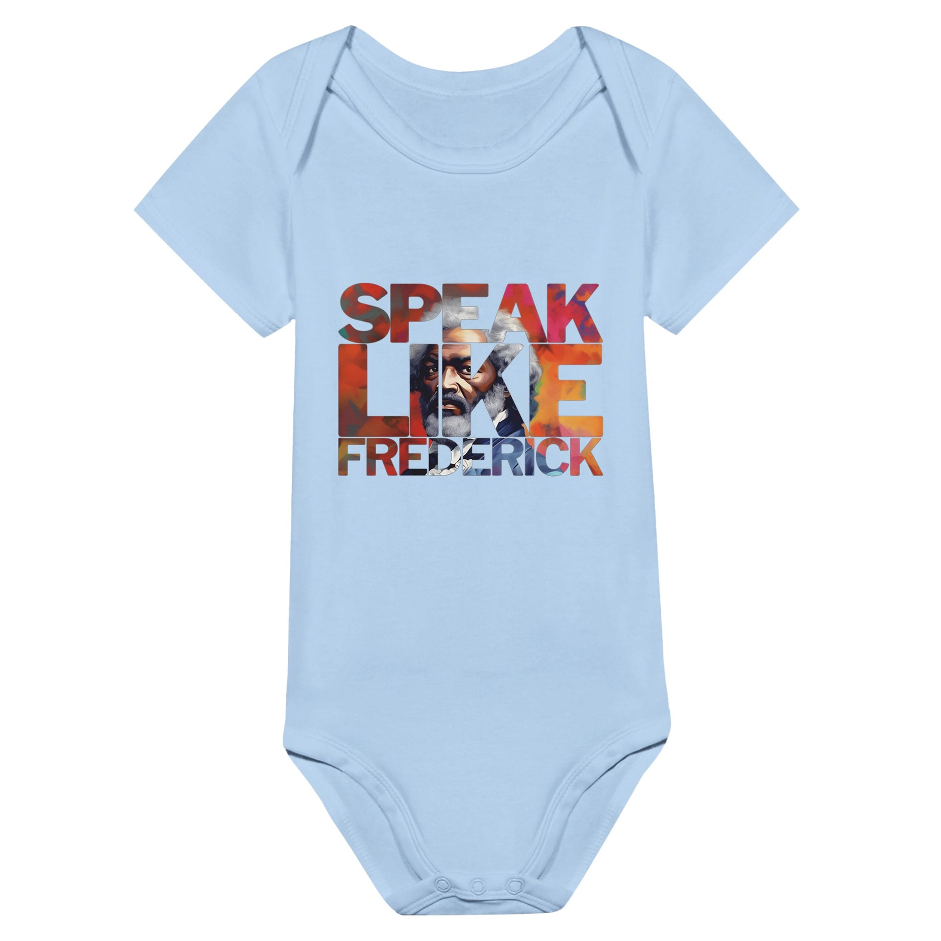 Speak Like Frederick | Black History Icon Baby Short Sleeve Bodysuit - Prideful Roots