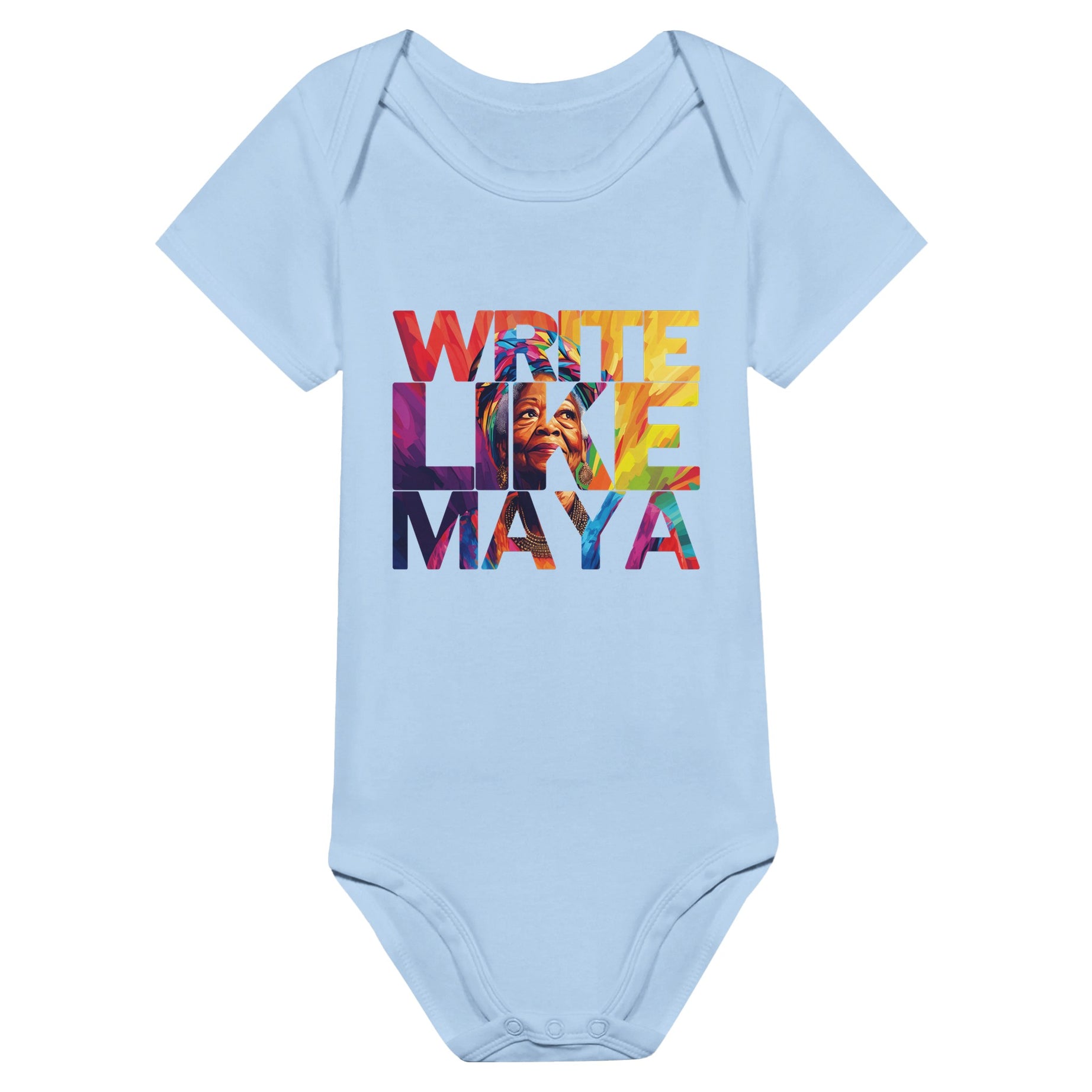 Write Like Maya | Black History Icon Baby Short Sleeve Bodysuit - Prideful Roots