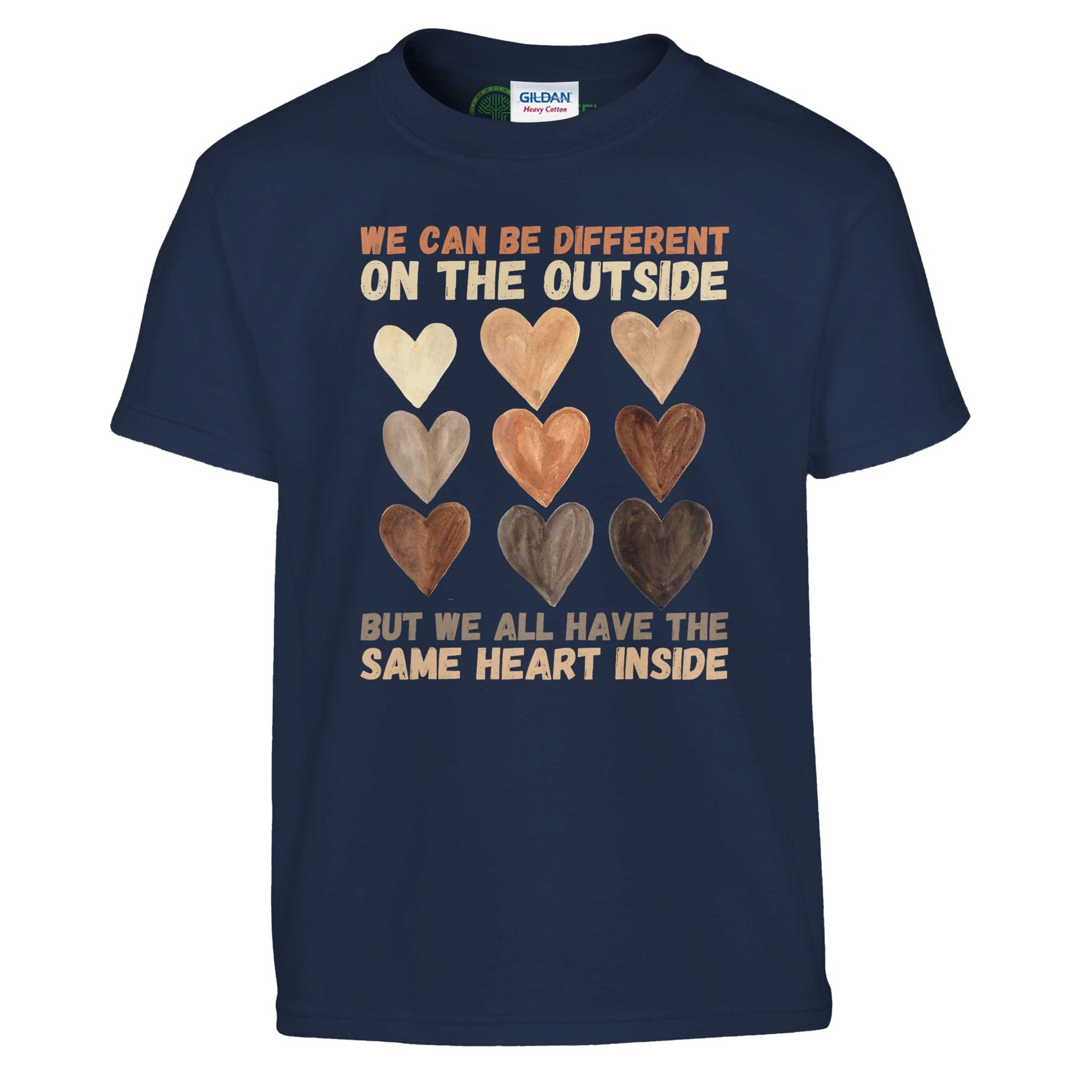 Different Outside, Same Heart Inside T-shirt For Kids - Prideful Roots