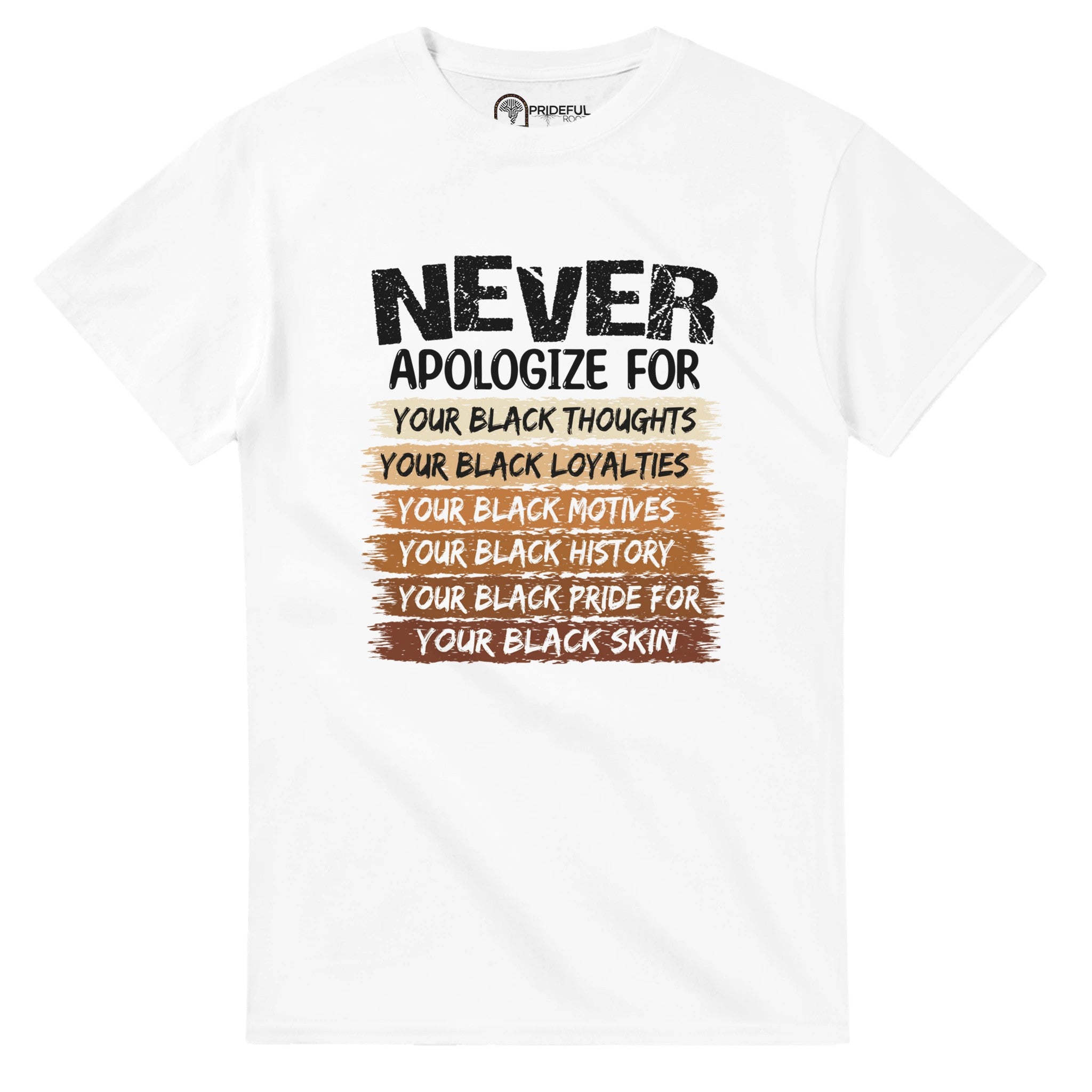 Never Apologize For Your Blackness T-shirt For Men & Women - Prideful Roots