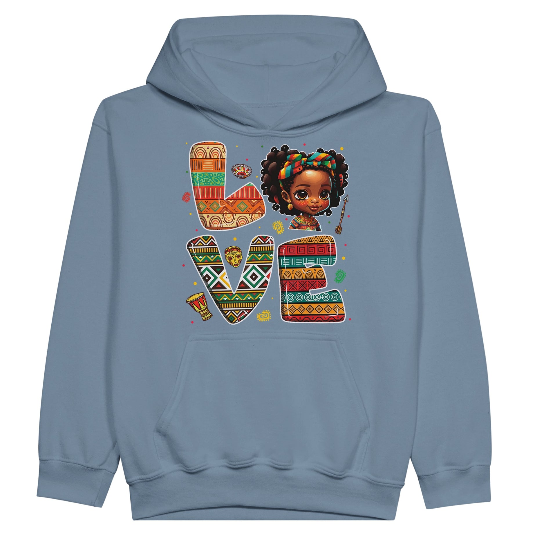 "Love" Afro Girl Vibes Hoodie For Kids - Prideful Roots