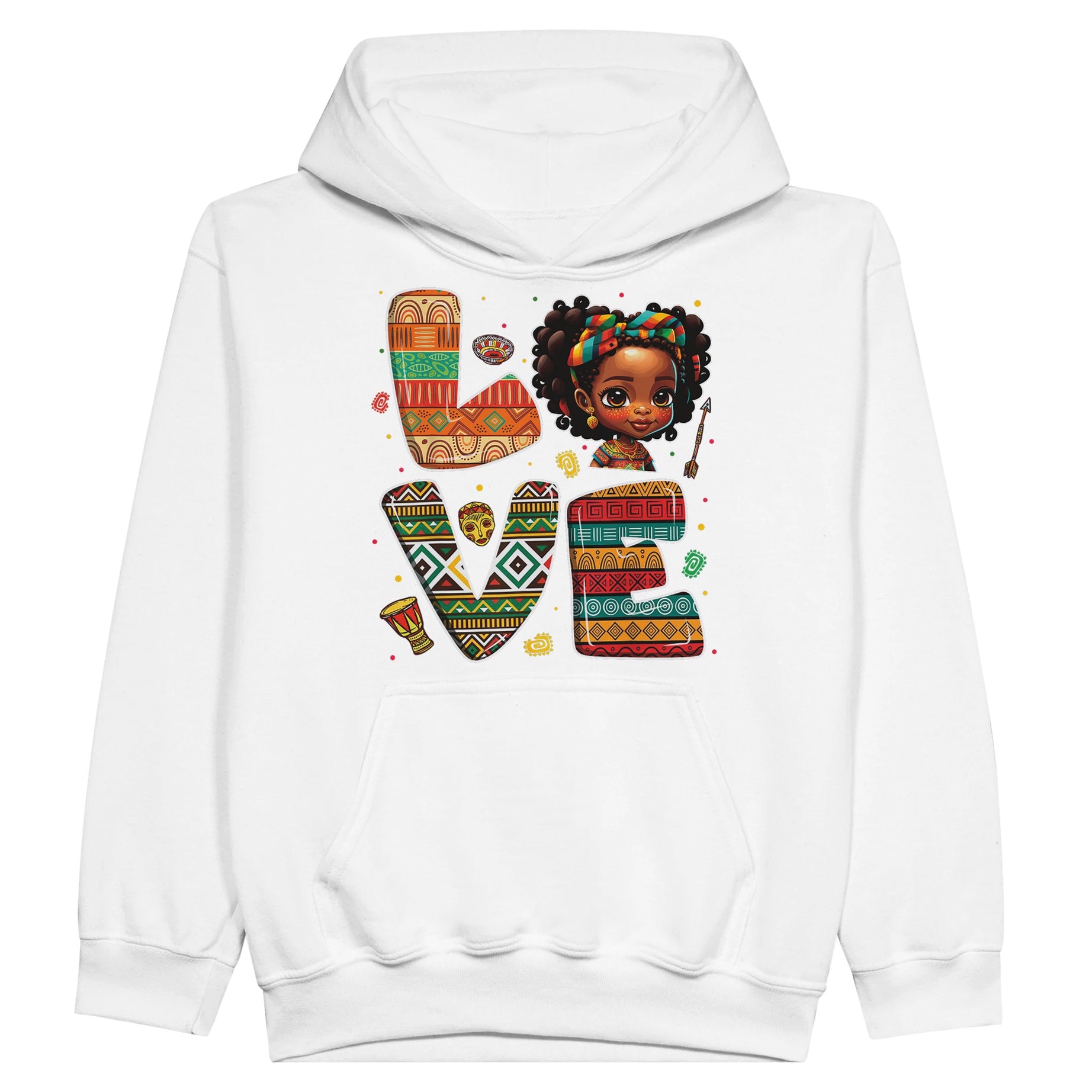 "Love" Afro Girl Vibes Hoodie For Kids - Prideful Roots