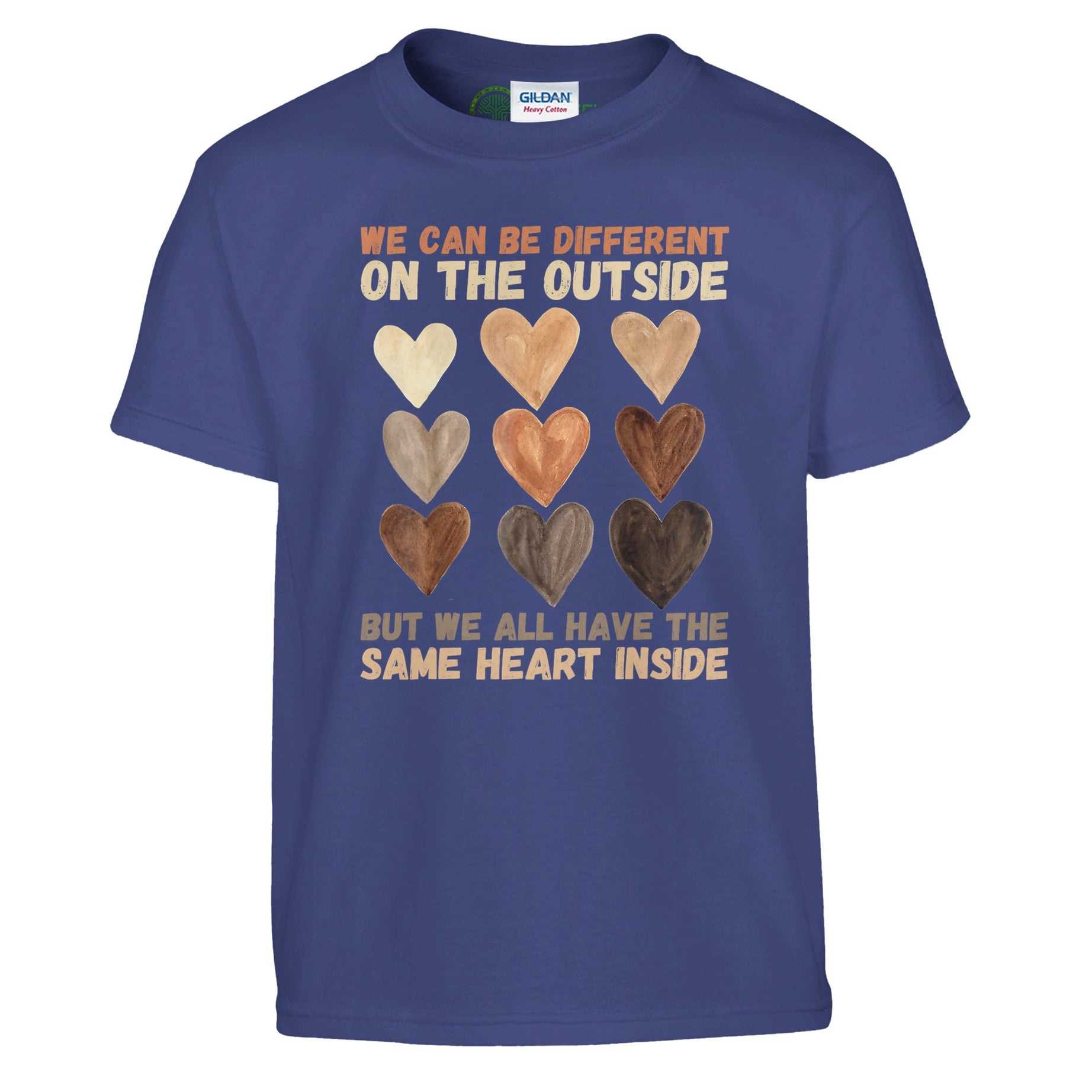 Different Outside, Same Heart Inside T-shirt For Kids - Prideful Roots