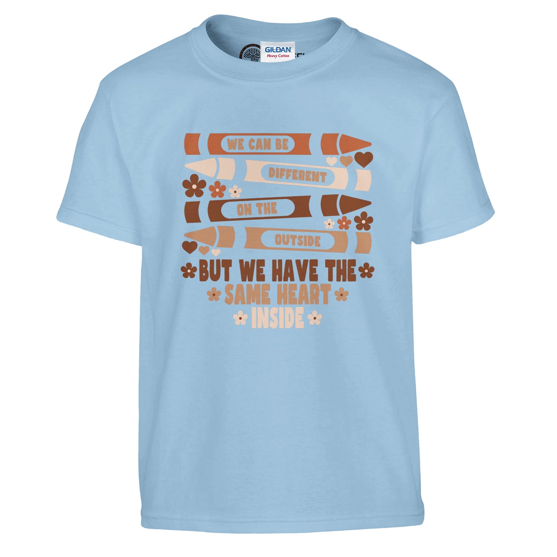 Different Outside Same Inside Crayons T-shirt For Kids - Prideful Roots