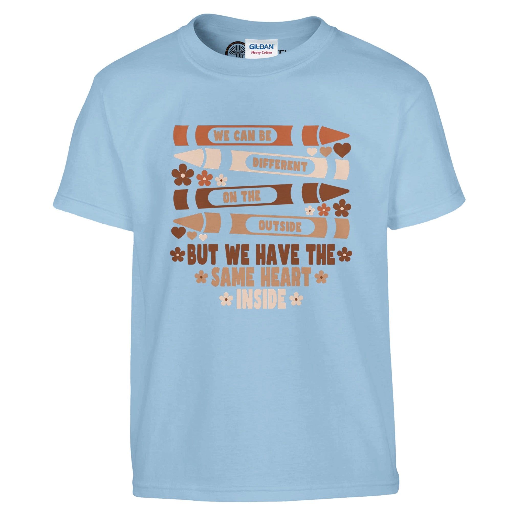 Different Outside Same Inside Crayons T-shirt For Kids - Prideful Roots