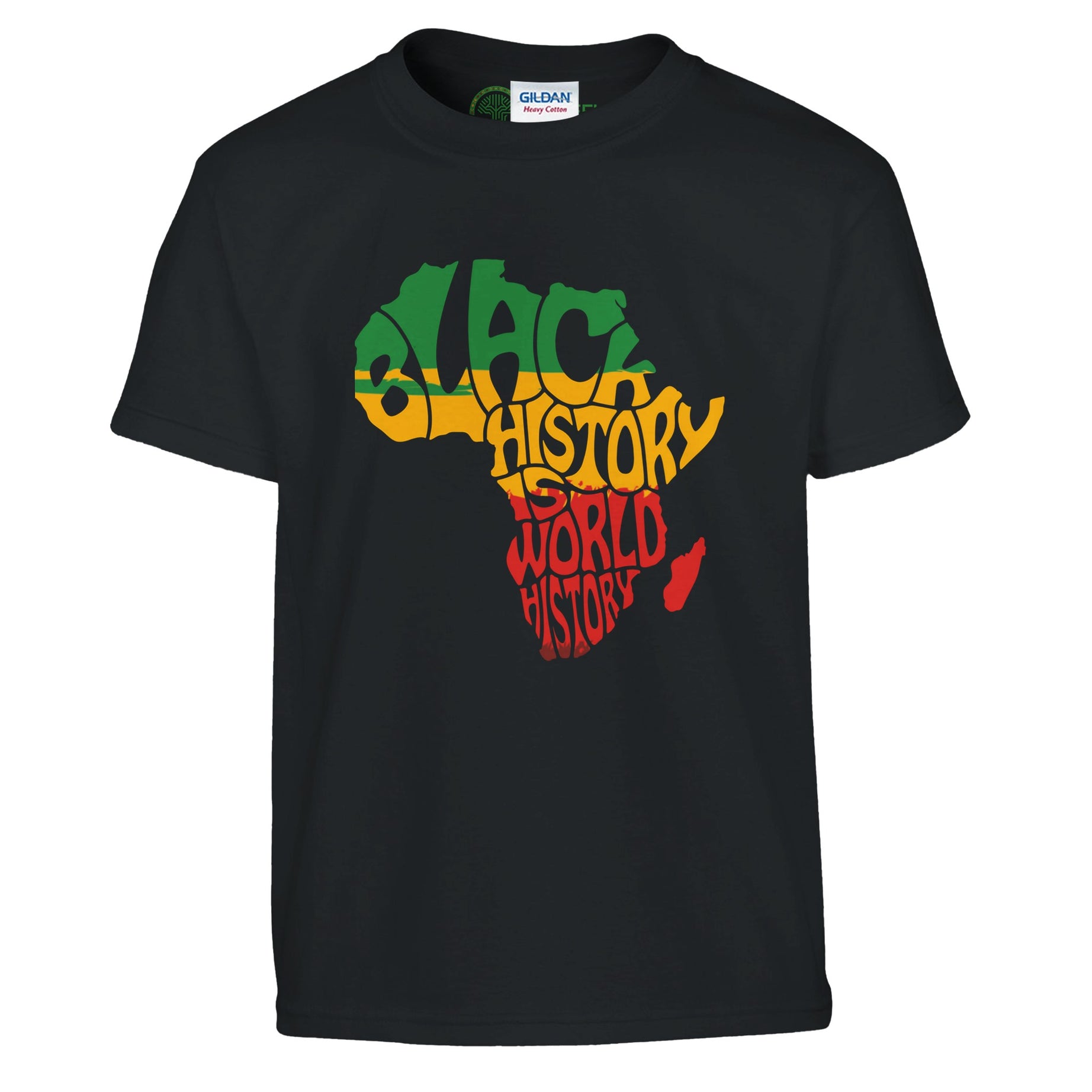 Black History is World History Africa Map T-shirt For Kids - Prideful Roots