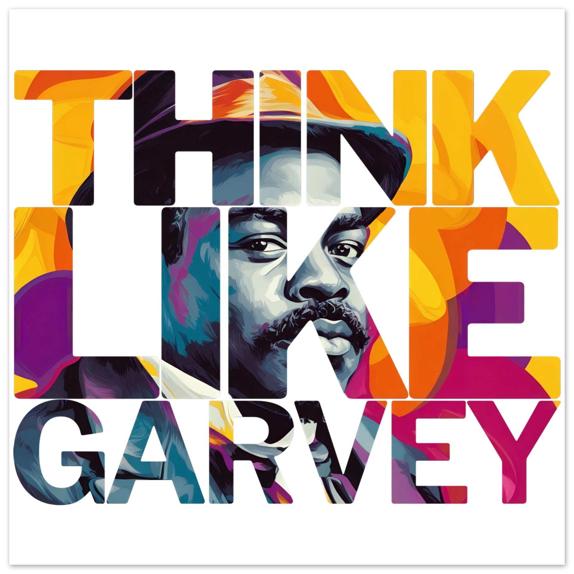 Think Like Garvey | Black History Wall Art – Framed, Unframed, or Magnetic Hanger - Prideful Roots