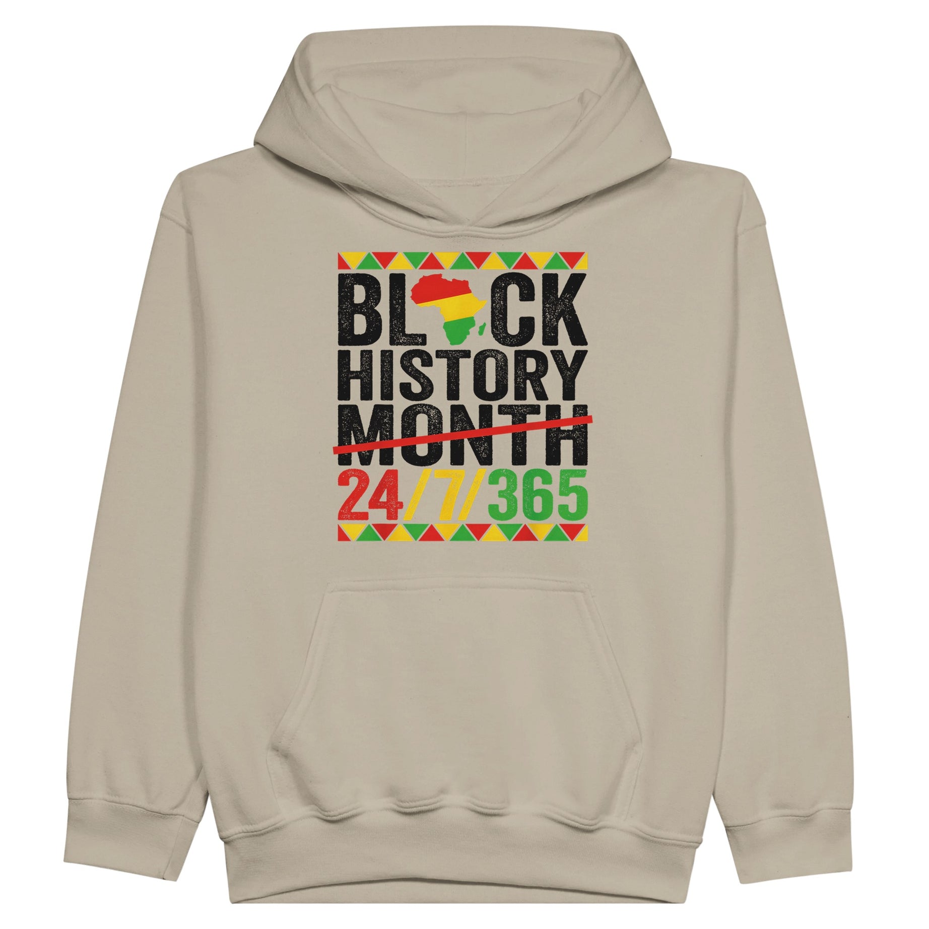 Black History Month 24/7/365 Hoodie For Kids - Prideful Roots