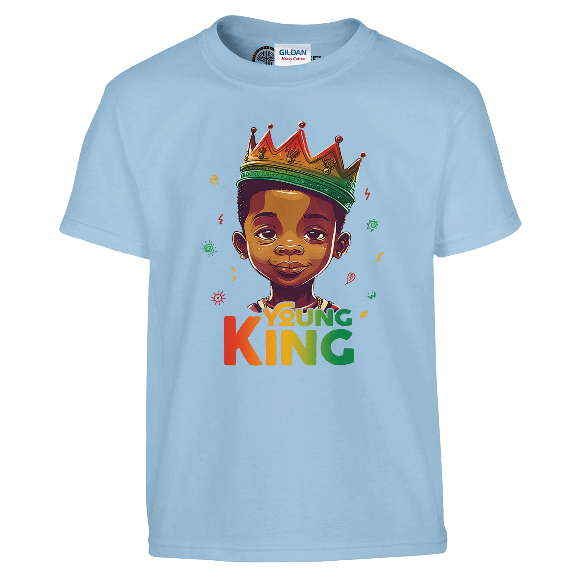 Young Black King T-shirt For Kids - Prideful Roots