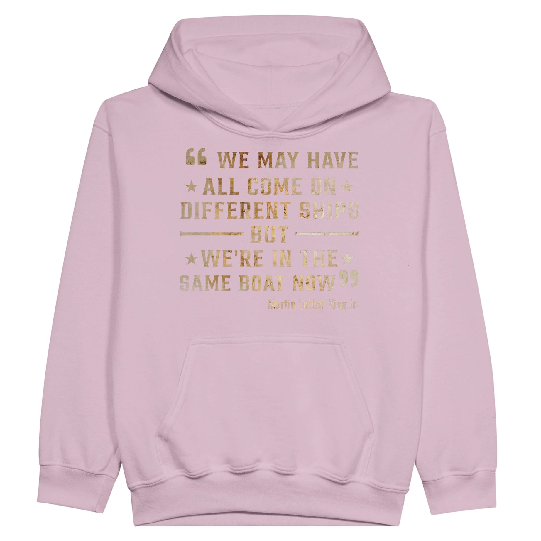 United We Sail: MLK's Message Hoodie For Kids - Prideful Roots