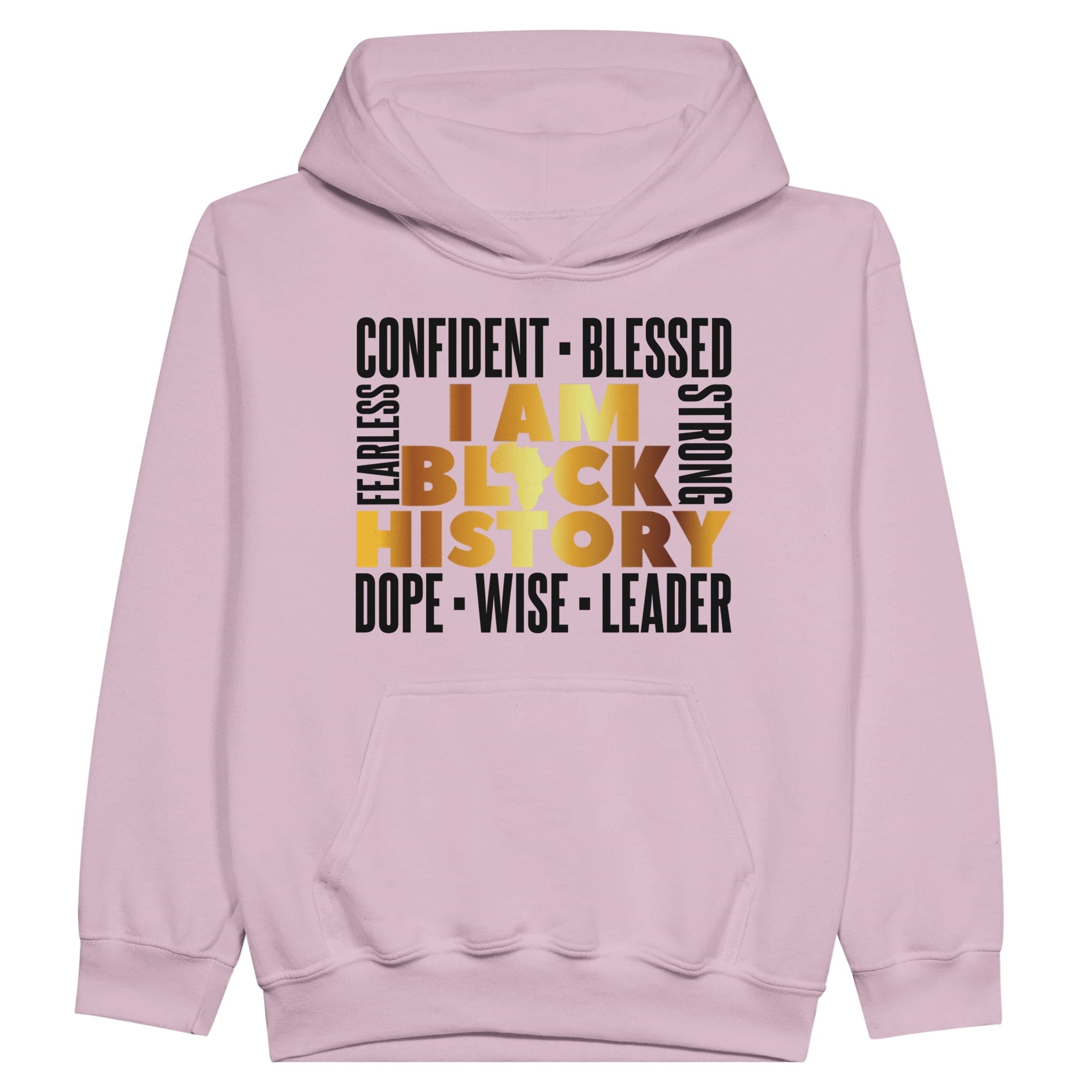 I Am Black History Golden Hoodie For Kids - Prideful Roots