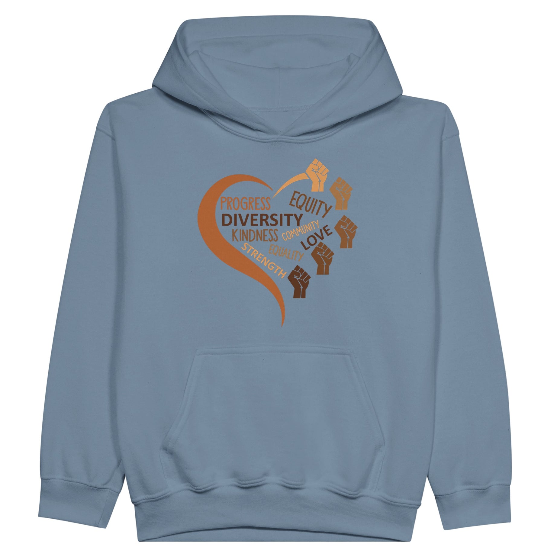 Black Equality Heart Hoodie For Kids - Prideful Roots