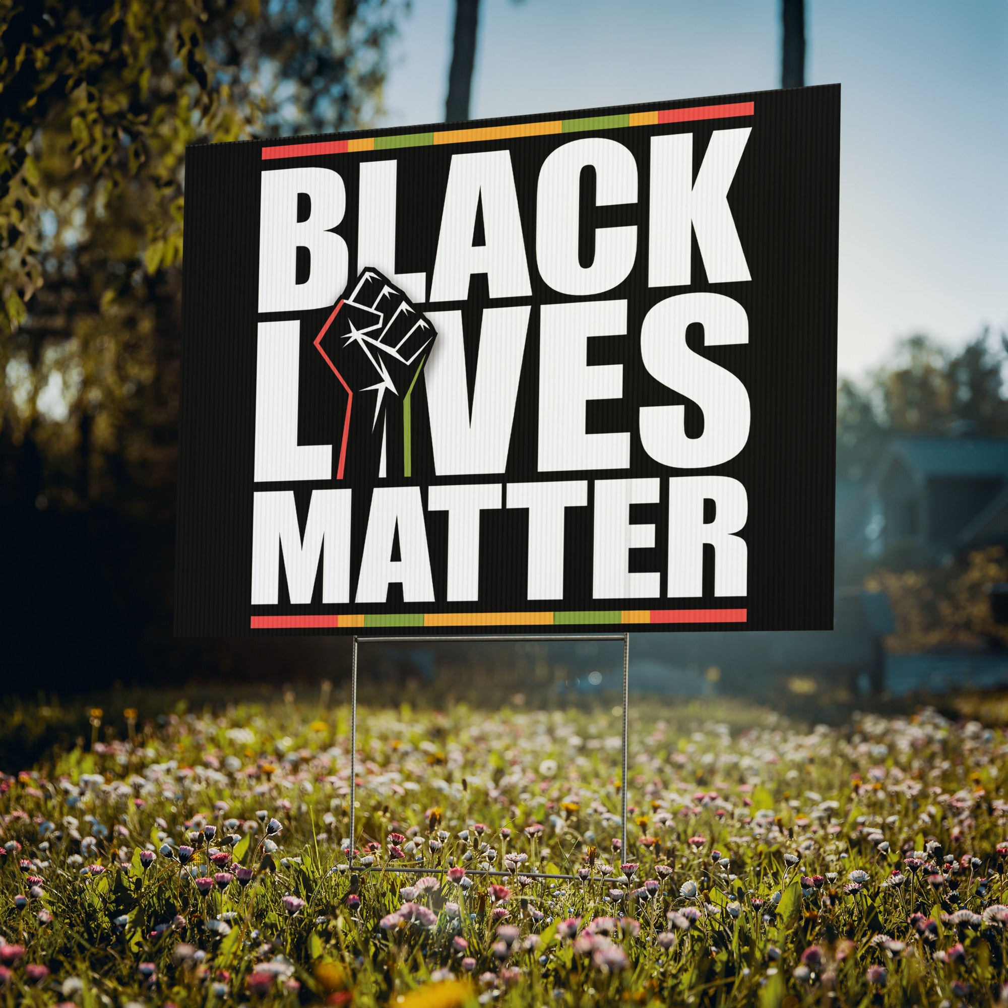 Black Lives Matter Yard Sign | 24x18" | Double-Sided | Made in USA - Prideful Roots
