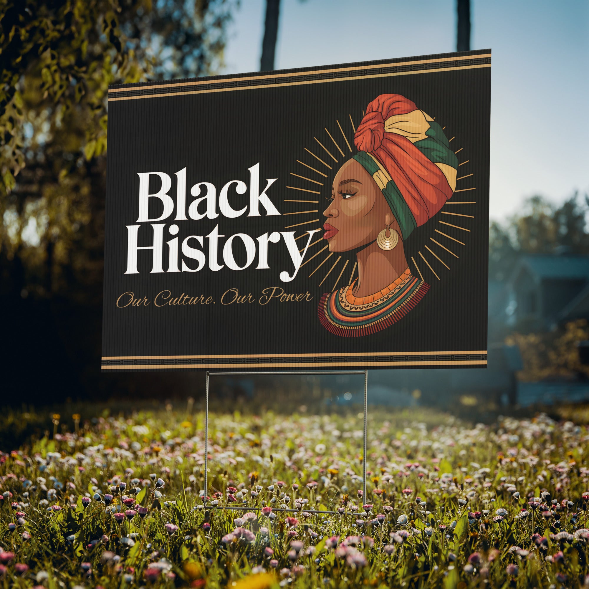 Our Culture. Our Power Black History Month Yard Sign – Custom Family Photo & Name | 24x18" | Made in USA - Prideful Roots